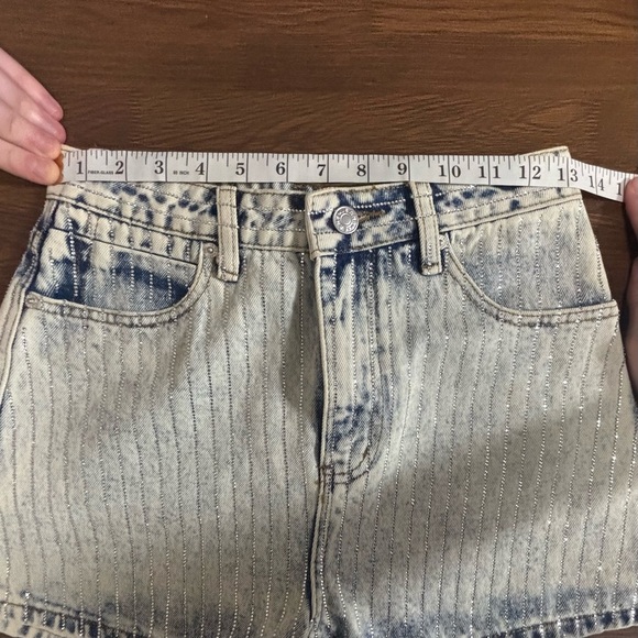 Blue B Rhinestone Striped Shorts NWT - Picture 9 of 9